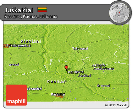 Physical Panoramic Map of Juškaičiai