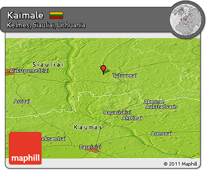 Physical Panoramic Map of Kaimalė