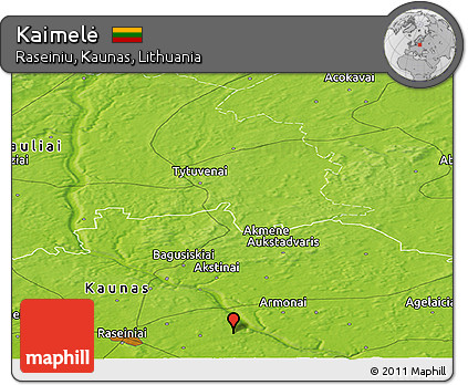 Physical Panoramic Map of Kaimelė