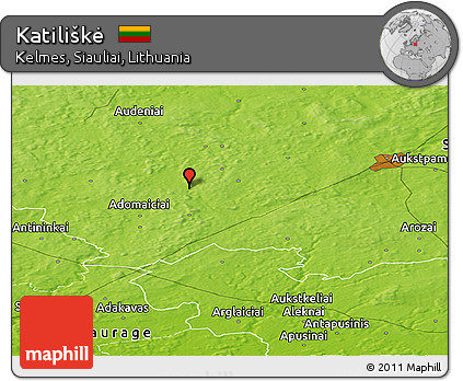 Physical Panoramic Map of Katiliškė