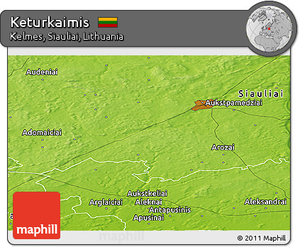 Physical Panoramic Map of Keturkaimis