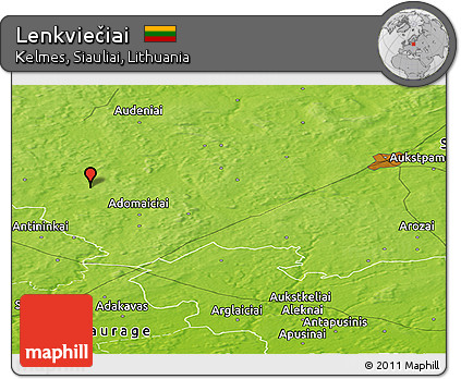 Physical Panoramic Map of Lenkviečiai