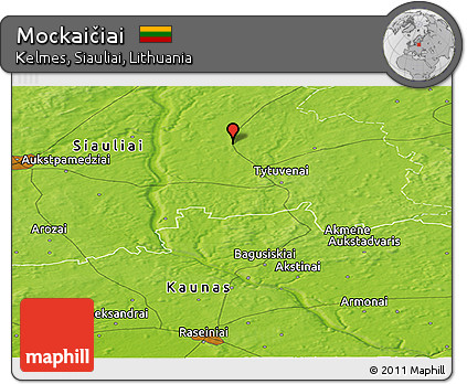 Physical Panoramic Map of Mockaičiai