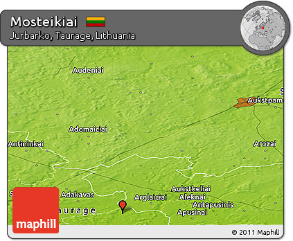 Physical Panoramic Map of Mosteikiai