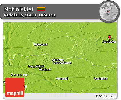 Physical Panoramic Map of Notiniškiai