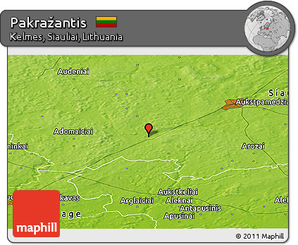 Physical Panoramic Map of Pakražantis