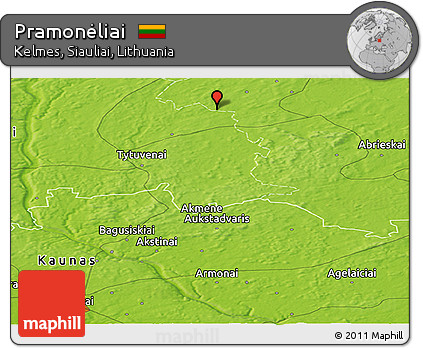 Physical Panoramic Map of Pramonėliai