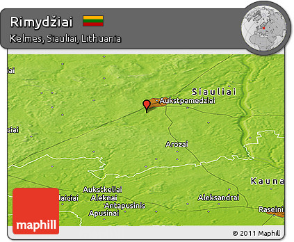 Physical Panoramic Map of Rimydžiai