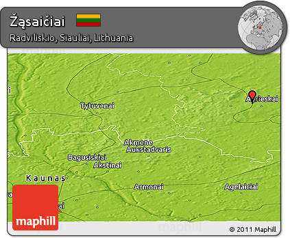 Physical Panoramic Map of Žąsaičiai