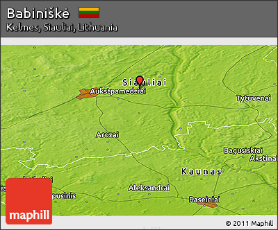 Physical Panoramic Map of Babiniškė
