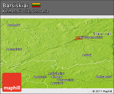 Physical Panoramic Map of Baršiškiai