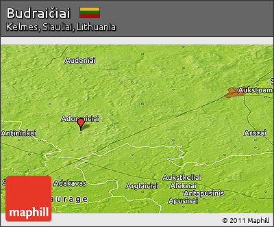 Physical Panoramic Map of Budraičiai