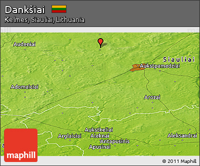 Physical Panoramic Map of Dankšiai