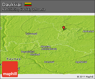 Physical Panoramic Map of Daukšiai