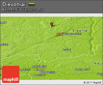 Physical Panoramic Map of Dievoniai