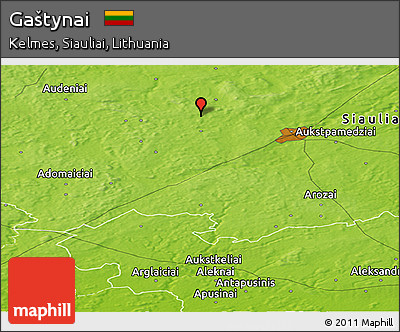 Physical Panoramic Map of Gaštynai