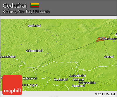 Physical Panoramic Map of Gedužiai