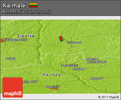 Physical Panoramic Map of Kaimalė