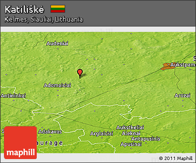 Physical Panoramic Map of Katiliškė