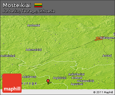 Physical Panoramic Map of Mosteikiai