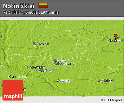 Physical Panoramic Map of Notiniškiai