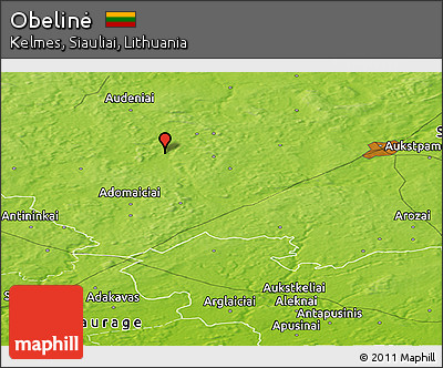 Physical Panoramic Map of Obelinė
