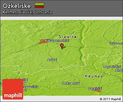 Physical Panoramic Map of Ožkeliškė