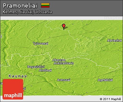 Physical Panoramic Map of Pramonėliai