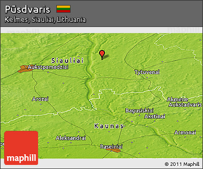Physical Panoramic Map of Pūsdvaris