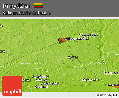 Physical Panoramic Map of Rimydžiai