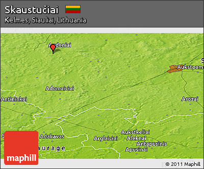 Physical Panoramic Map of Skaustučiai