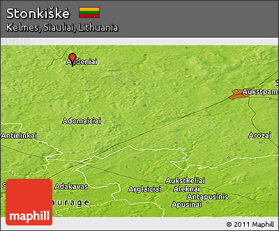 Physical Panoramic Map of Stonkiškė