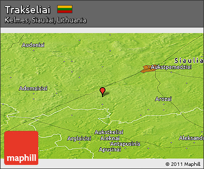 Physical Panoramic Map of Trakšeliai