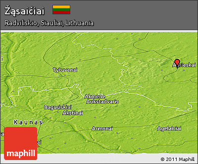 Physical Panoramic Map of Žąsaičiai