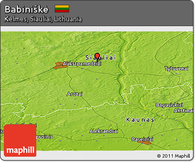 Physical Panoramic Map of Babiniškė