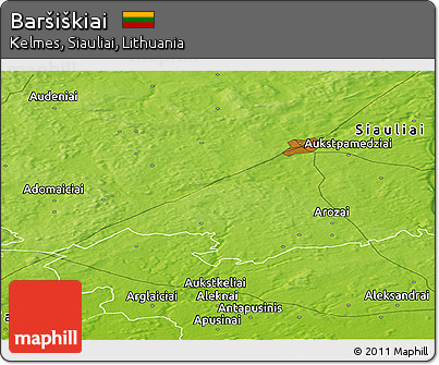 Physical Panoramic Map of Baršiškiai