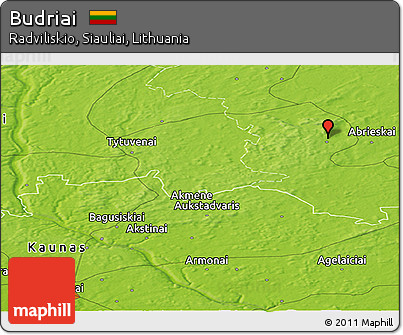 Physical Panoramic Map of Budriai