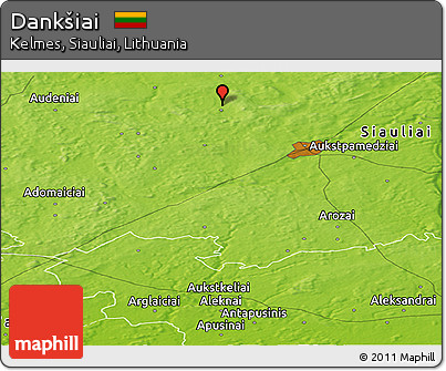 Physical Panoramic Map of Dankšiai