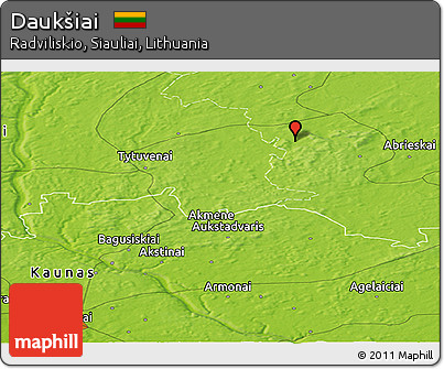 Physical Panoramic Map of Daukšiai