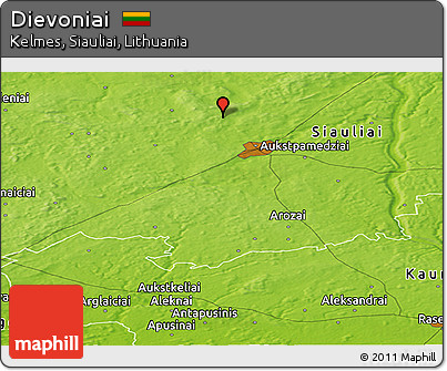 Physical Panoramic Map of Dievoniai