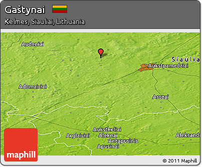 Physical Panoramic Map of Gaštynai