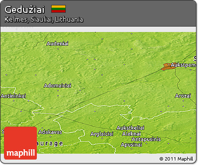 Physical Panoramic Map of Gedužiai