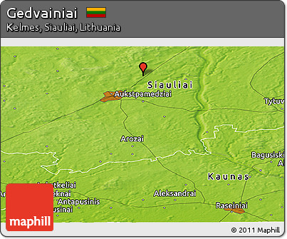 Physical Panoramic Map of Gedvainiai