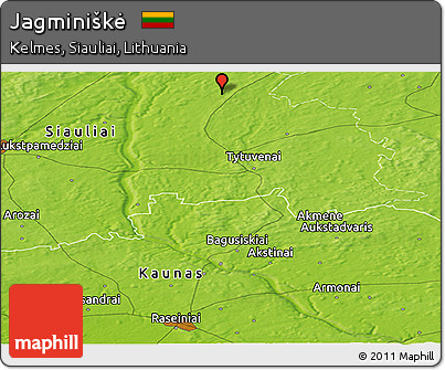 Physical Panoramic Map of Jagminiškė