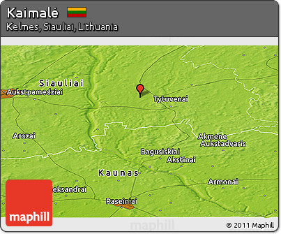 Physical Panoramic Map of Kaimalė