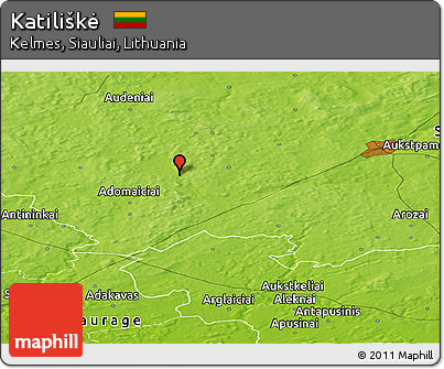 Physical Panoramic Map of Katiliškė