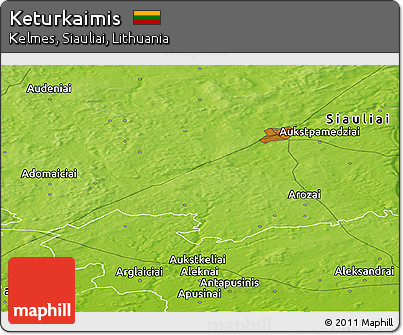 Physical Panoramic Map of Keturkaimis