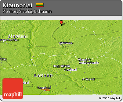 Physical Panoramic Map of Kiaunoriai