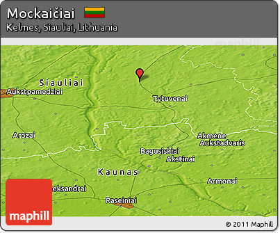 Physical Panoramic Map of Mockaičiai