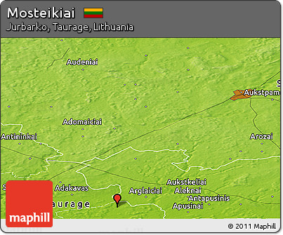 Physical Panoramic Map of Mosteikiai